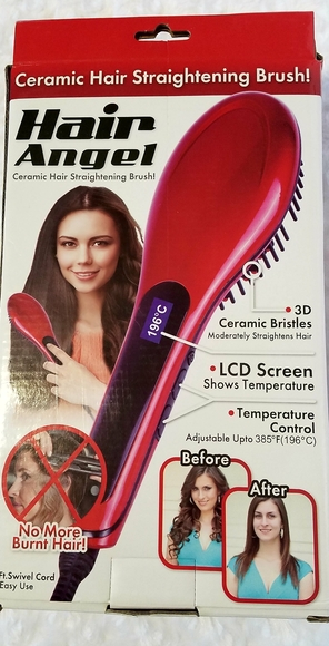 Hair Angel Ceramic Hair Straightening Brush - Picture 1 of 4